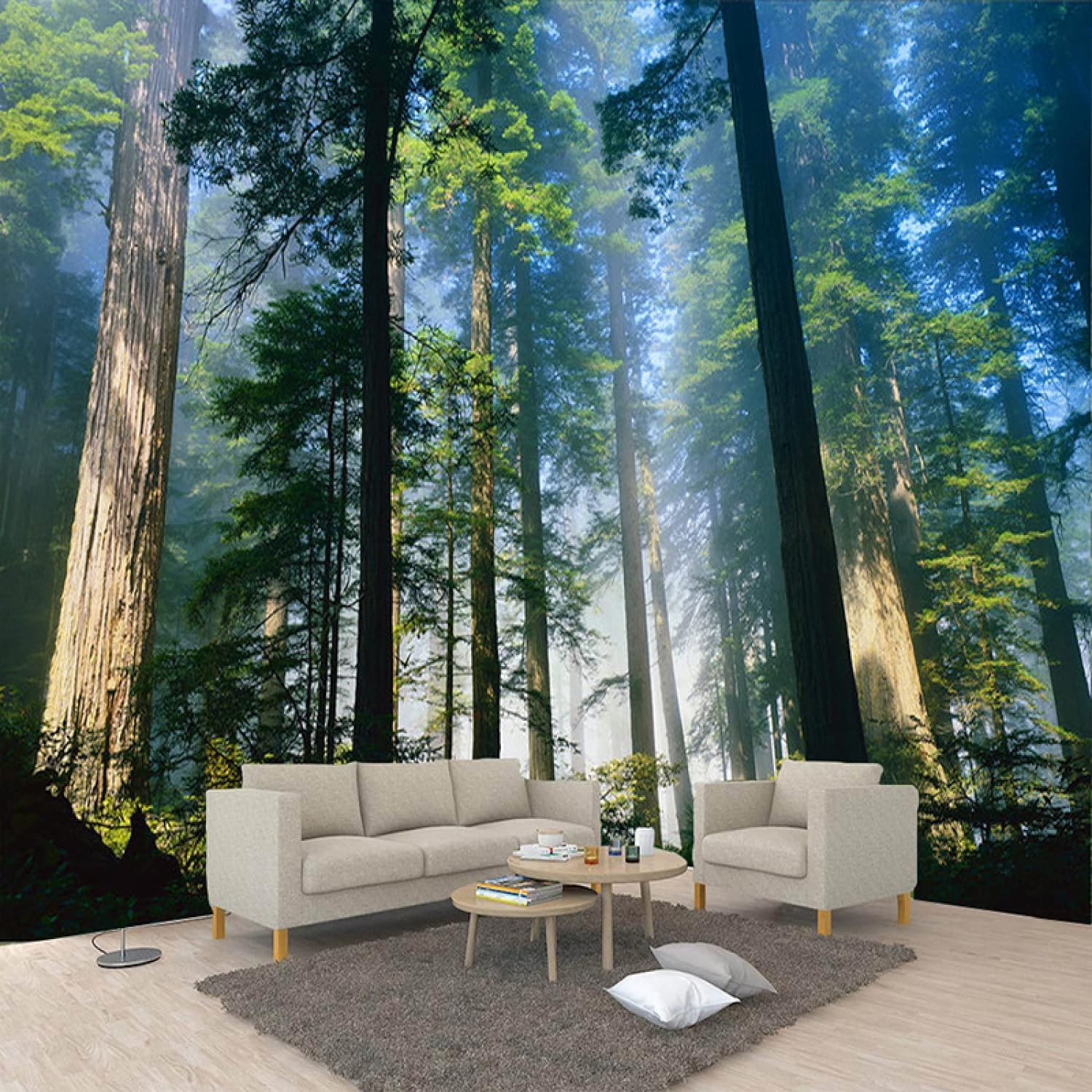 Décorations murales 3D forêt pour créer une ambiance nature au salon