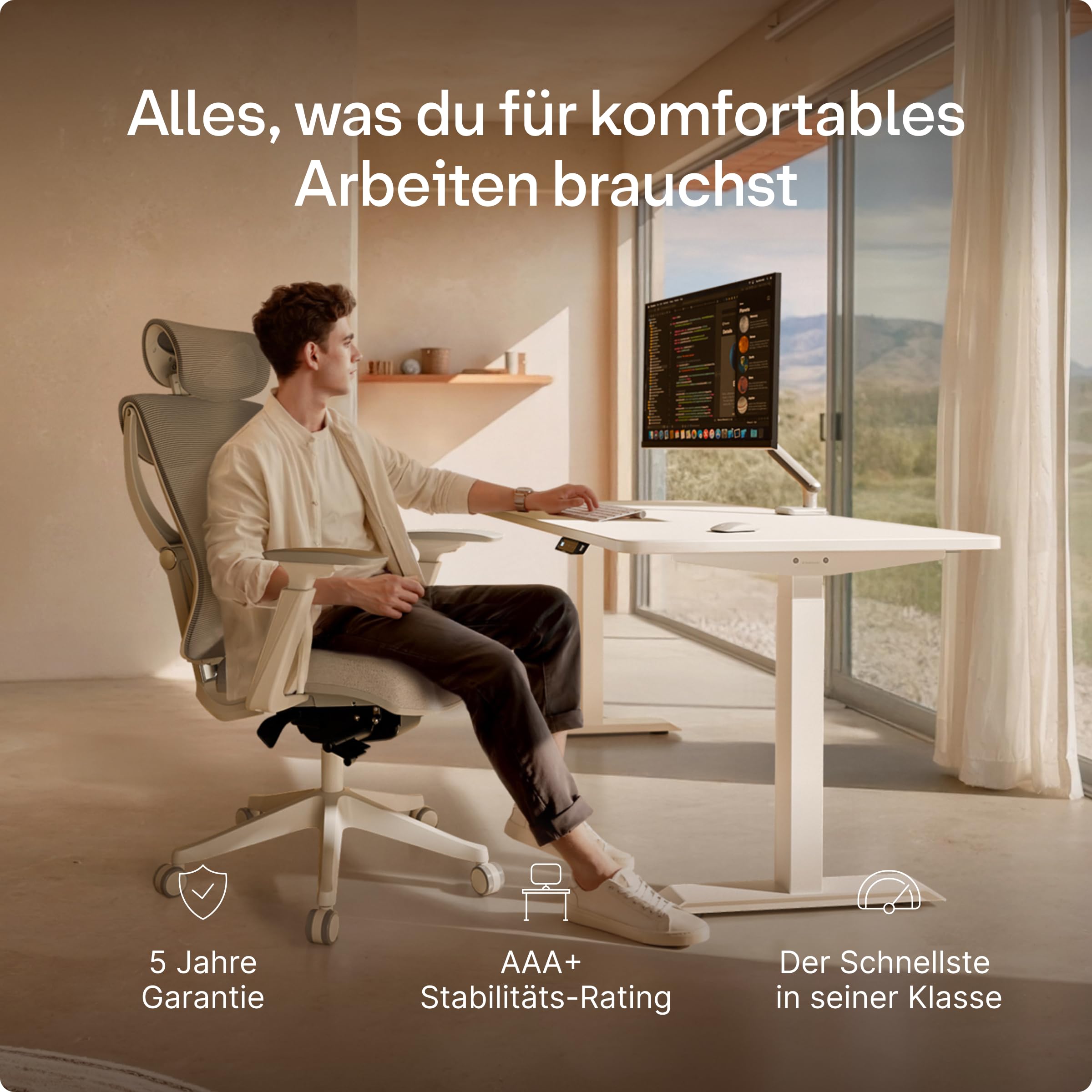 Desktronic Hoch- und Sitdezubehör - 140 x 70 cm elektrisch anpasst - Dettaglio