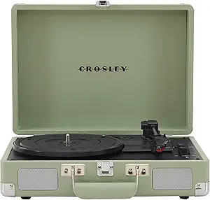 Crosley CR8005F-MT Cruiser Plus Vintage 3-Speed Bluetooth in/Out Suitcase Vinyl Record Player Turntable, Mint
