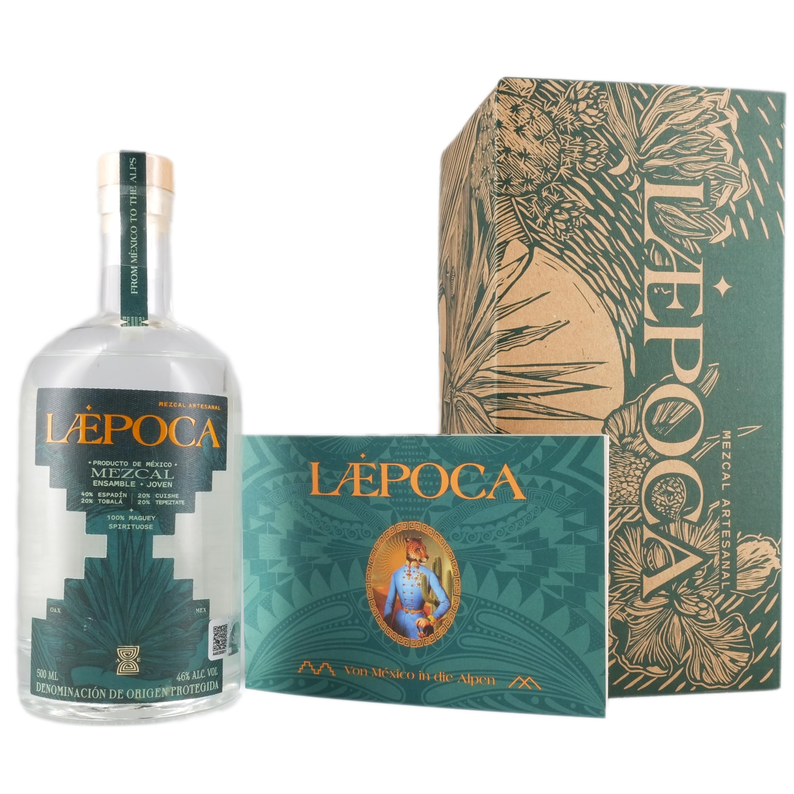 LÆPOCA | Mezcal, der attraktive Bruder eines exklusiven Tequilas | Handgefertigt | Ensamble & Joven & Artesanal | 500ml & 46% vol.