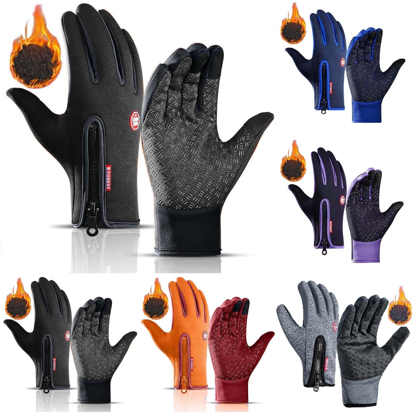 GPAHRRDNIJ Ski Gloves for Men Women Waterproof Snow Ski Gloves for Winter Snowboard Touchscreen with Zipper (Black-L)