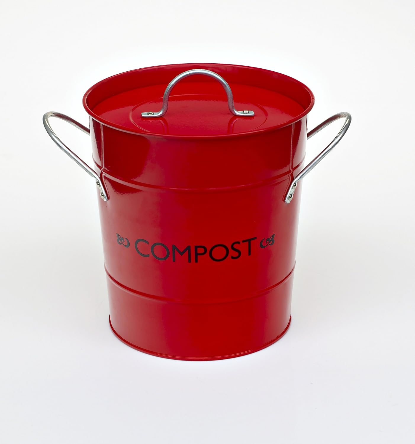 Compost Bucket with Lid with removable inner liner, Chilli Red