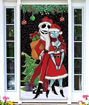 Christmas Door Cover Merry Christmas Xmas Winter Holiday Party Front Door Banner Photography Home Porch Decoration