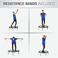 Vista 4 de MXL Maximus PRO Folding Rebounder – Premium 40” Indoor Mini Trampoline with Bar for Adults, Fitness & Weight Loss, Folding Frame, Stability Bar, DVD