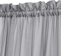 Vista 5 de Aquazolax Panel de cortina transparente para puerta francesa para ventana, elegante panel de cortina de gasa sólida con bolsillo para barra