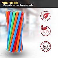 Vista 4 de 50 pajitas Boba envueltas individualmente, batido de plástico multicolor, batido gigante, pajitas grandes desechables de boca ancha