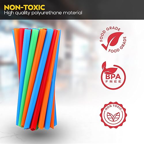 Miniatura 4 de 50 pajitas Boba envueltas individualmente, batido de plástico multicolor, batido gigante, pajitas grandes desechables de boca ancha