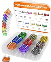 Mini (Dual Blade) / APM, ATM/Car Fuse Assortment Kit, 45 Pieces, Automotive Blade Fuse, 9 Current Ratings - 2A/ 3A/ 5A/ 7.5A/ 10A/ 15A/ 20A/ 25A/ 30 amp