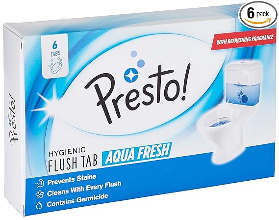Amazon Brand Presto Hygienic Flush Tabs, Aqua Fresh Amazon Brand Presto Hygienic Flush Tabs, Aqua Fresh
