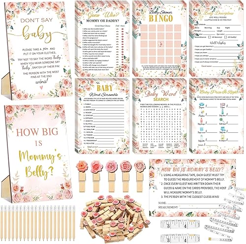 Miniatura 17 de Juego de 426 Piezas de Juegos de Baby Shower con Temática de Mago Mágico - 8 Juegos, Incluye Bingo de Baby Shower, Precio, Adivina Quién, Sopa