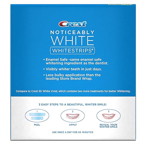 Miniatura 2 de Crest Noticeably White, tiras para blanqueamiento de dientes, Kit de blanqueamiento dental, 10 unidades (Paquete por 8)