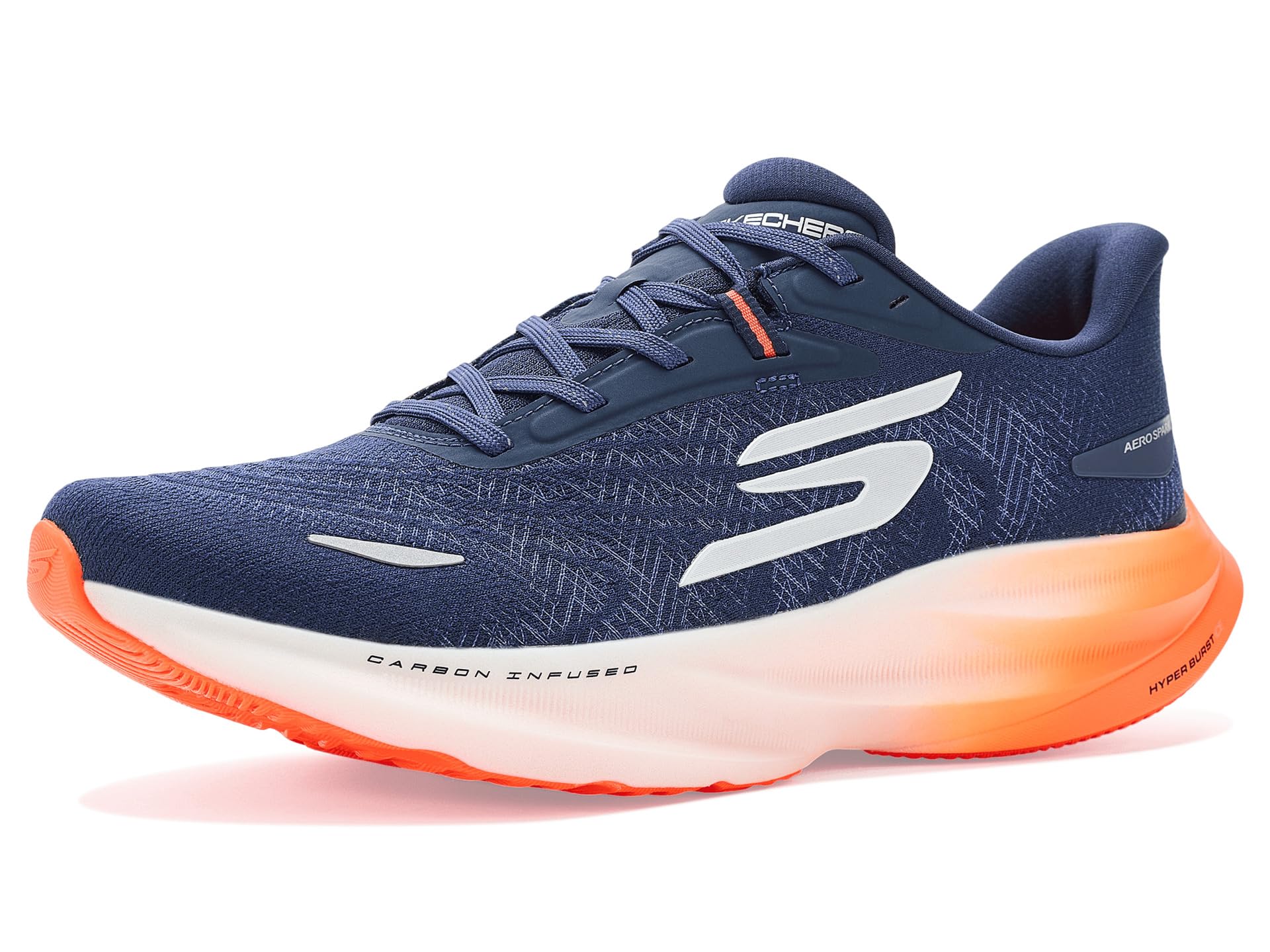 Skechers (, 10 (Adults')) Performance Go Run Ride 12 Textile Men's Navy/Orange Trainers Blue