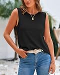 BTFBM Women's Sleeveless Sweater Vest 2026 Summer Crew Neck Ribbed Knit Lightweight Pullover Casual Loose Fit Tank Tops