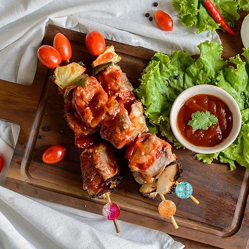 Miniatura 7 de ALINK 100 PCS Glitter Cocktail Picks, Christmas Colorful Pearl Cocktail Skewers for Appetizers, Fancy Wooden Toothpicks for Appetizers, Food,