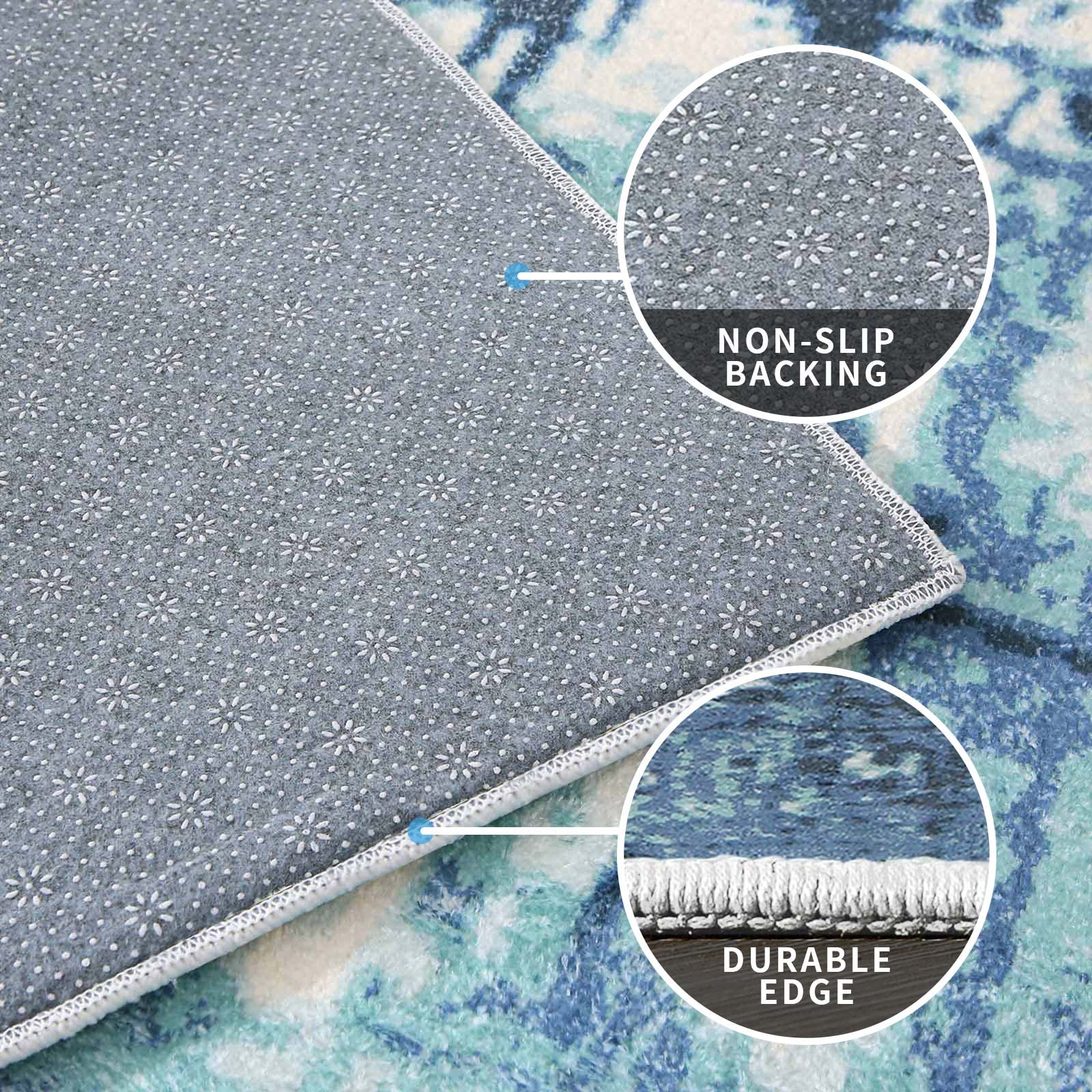 ASIinnsy Tappeto Astratto Tappeto Grigio Blu Tappeti Moderni Soggiorno Antiscivolo Morbido Tappeto Salotto Pelo Corto Tappeti Grandi per Soggiorno Camera da Letto (80 x 120 cm, Blu Inchiostro)