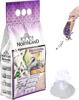 Katzenstreu Lavendel Duft 10L | 100% Natürlich & 99,9% Staubfrei | Extra Stark Klumpend & Geruchsbindend | Bentonit Klumpstreu für Katzentoilette product image