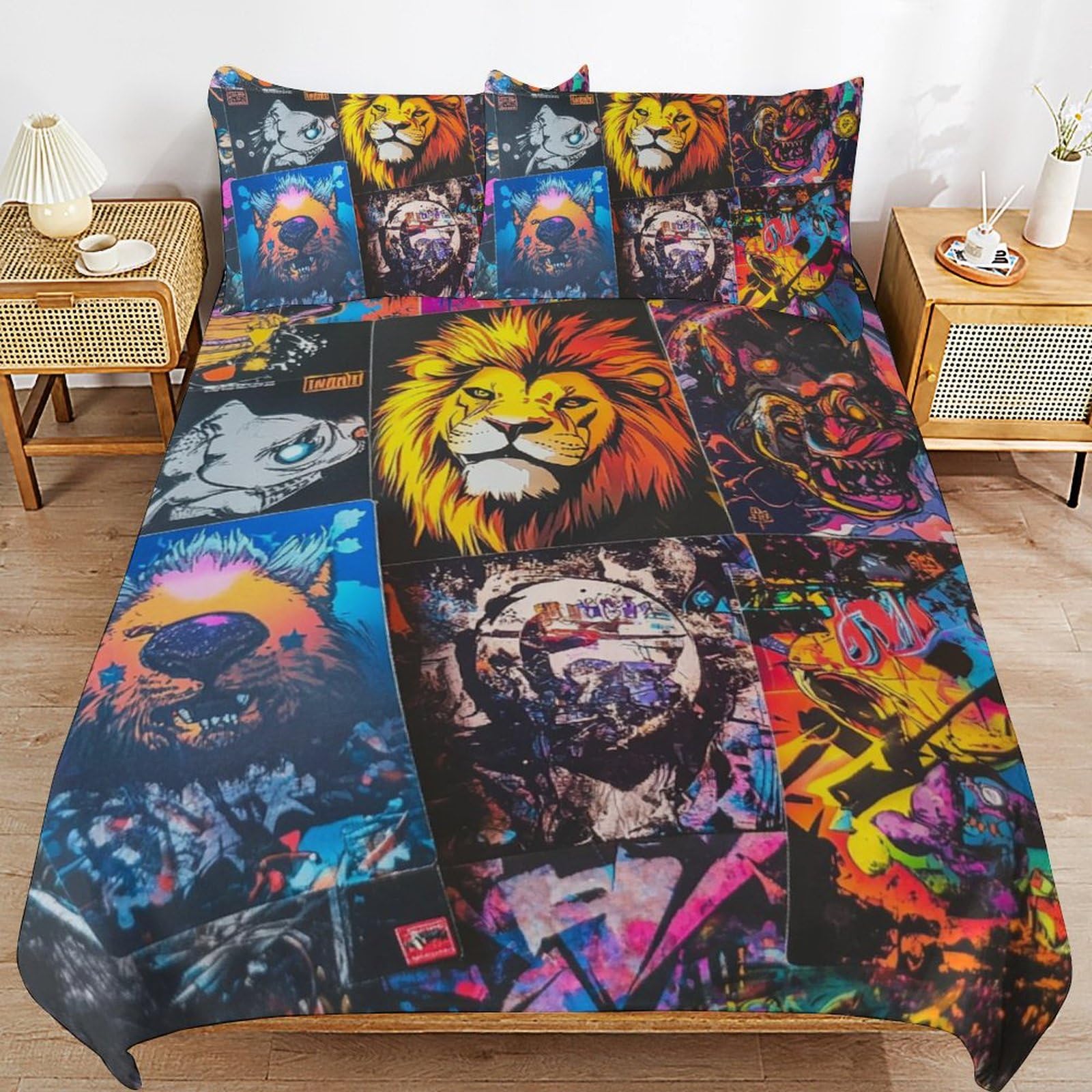 Housse de couette 200 x 200 cm avec fermeture éclair pratique en microfibre enfants