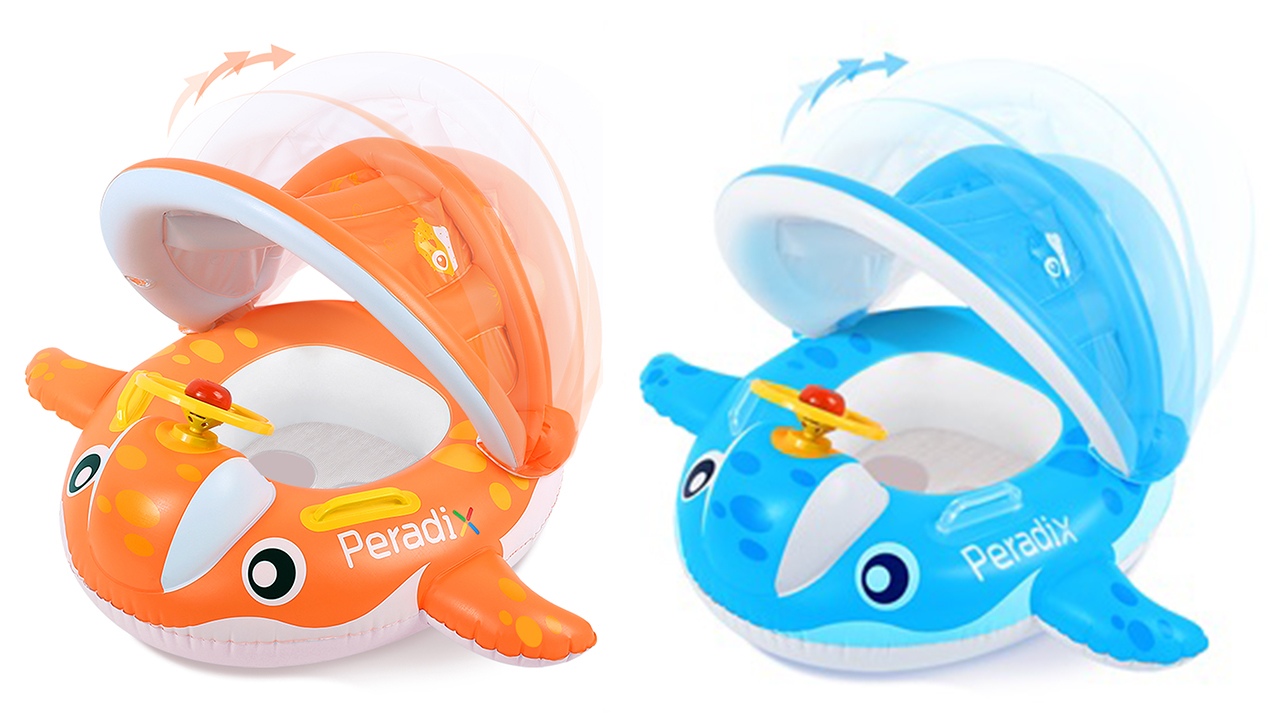 Peradix Bouee Gonflable Bebe Baleine New Cadeau De Boue Bebe Piscine Pour Les Enfants Qui Nagent En Ete Uv Protection Solaire Parapluie Bleu Amazon Fr Jeux Et Jouets