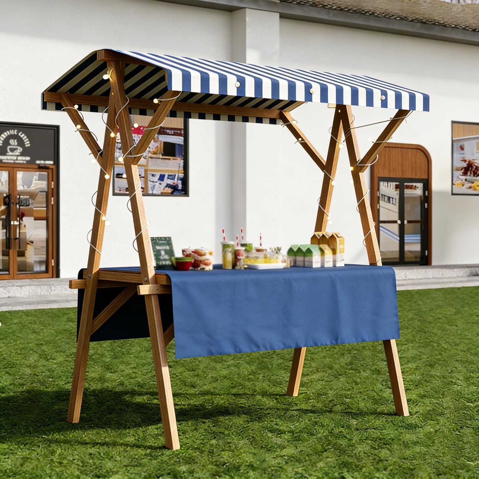 Carrello pieghevole per concessioni con tettoia, supporto resistente per mercati agricoli, fiere artigianali, eventi di street food, feste e compleanni