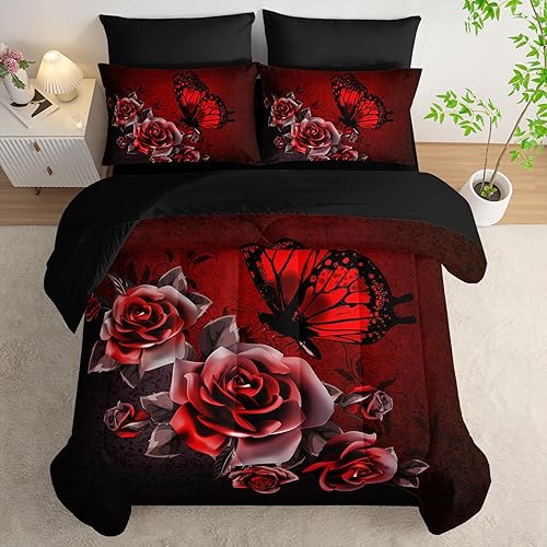 Miniatura 8 de AILONEN Juego de edredón de oso rústico negro, tamaño individual, cama suave de 7 piezas en una bolsa, edredón retro de caza de vida silvestre,