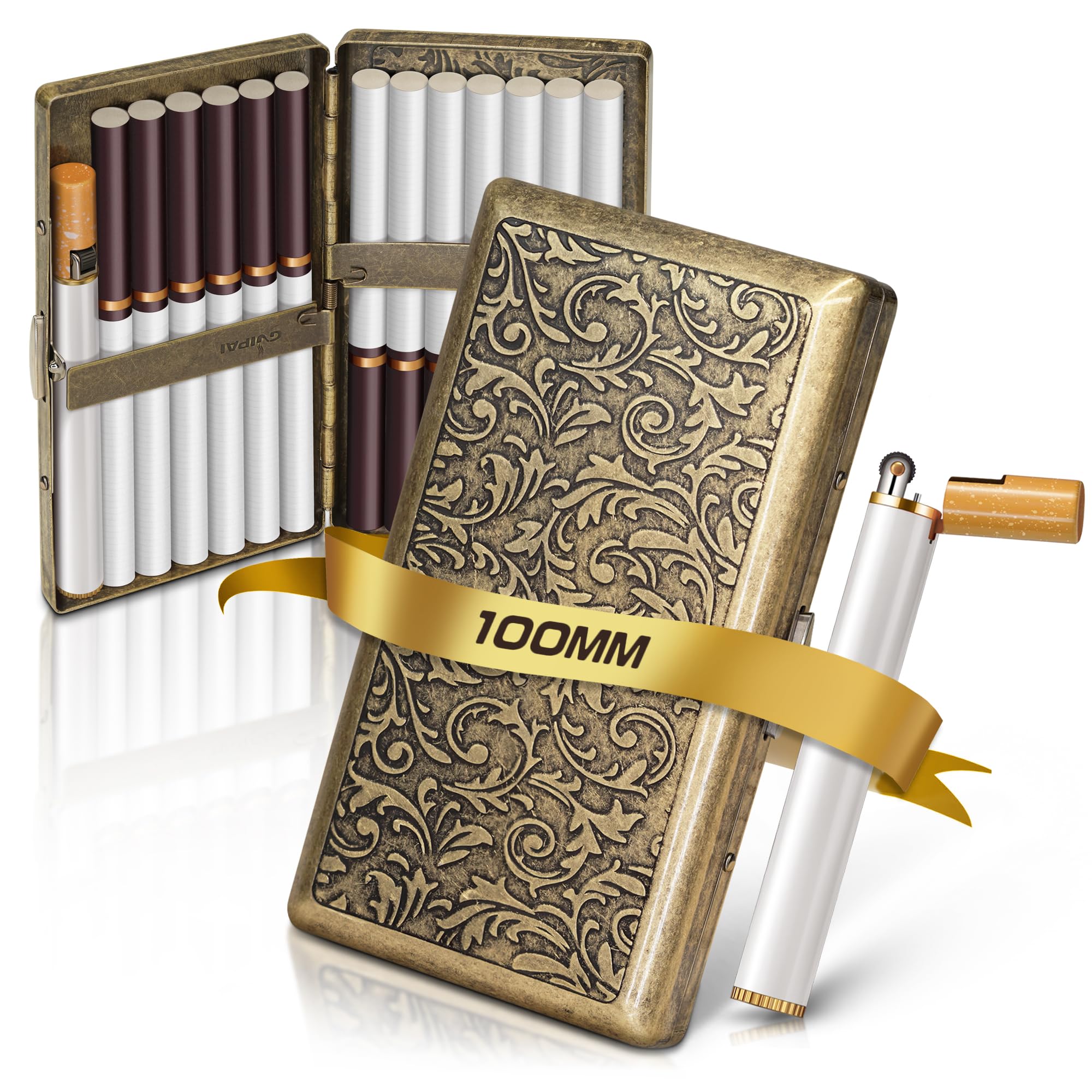 100mm cigarette case with lighter Amazon.com: X-LIGHTER Vintage Cigarette Case with Lighter for 100's, Smell  Proof, Retro Metal Cigarette Cases Holder 100s King Size, Funny Smoking Set  for Women Men, Christmas Gift (No Gas) : Health &