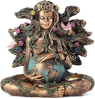 FUYOULILO Mother Earth Statue,Resin Nature Moon Gaia Goddess Statue,Mother Earth Goddess Statue for Indoor and Outdoor Decoration