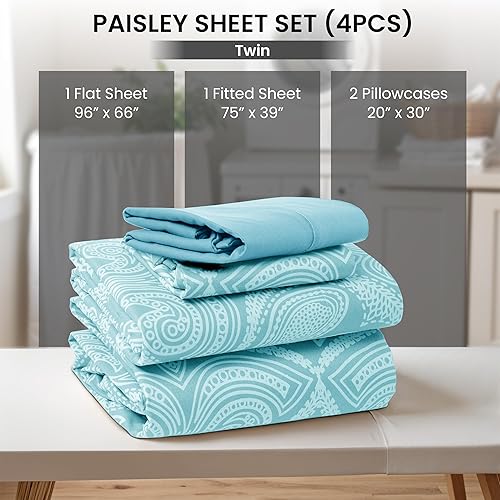 Miniatura 7 de LDC Lux Decor Collection - Juego de sábanas de 4piezas de microfibra cepillada alta ozyd, fundas, bolsillo de sábana de hasta 16pulgadas de