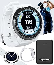 Bushnell iON Elite (White) Golf GPS Watch Bundle - Color Touchscreen Smartwatch with 12+ Hours Battery Life, 38K Courses & Slope Distances with PlayBetter Portable Charger & Screen Protectors