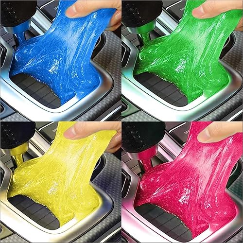 Gel de limpieza para automóvil, paquete de 4 suministros de limpieza de automóvil, kit universal de detalles para automóvil, kit de limpieza de auto