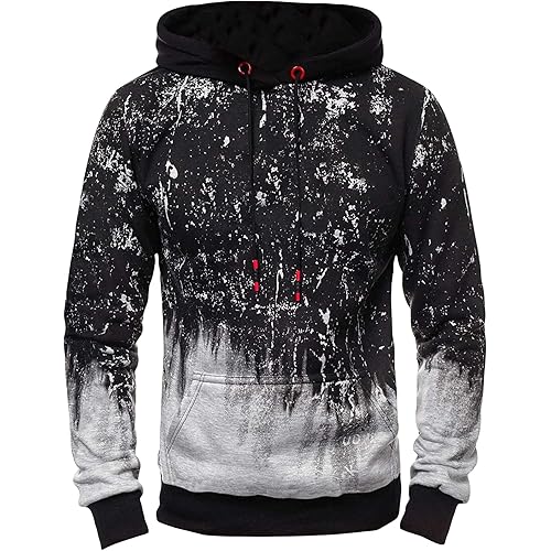 SOLY HUX Men's Casual Colorblock Pullover Fashion Loose Fit Long Sleeve Graphic Trendy Drawstring Hoodie Sweatshirt