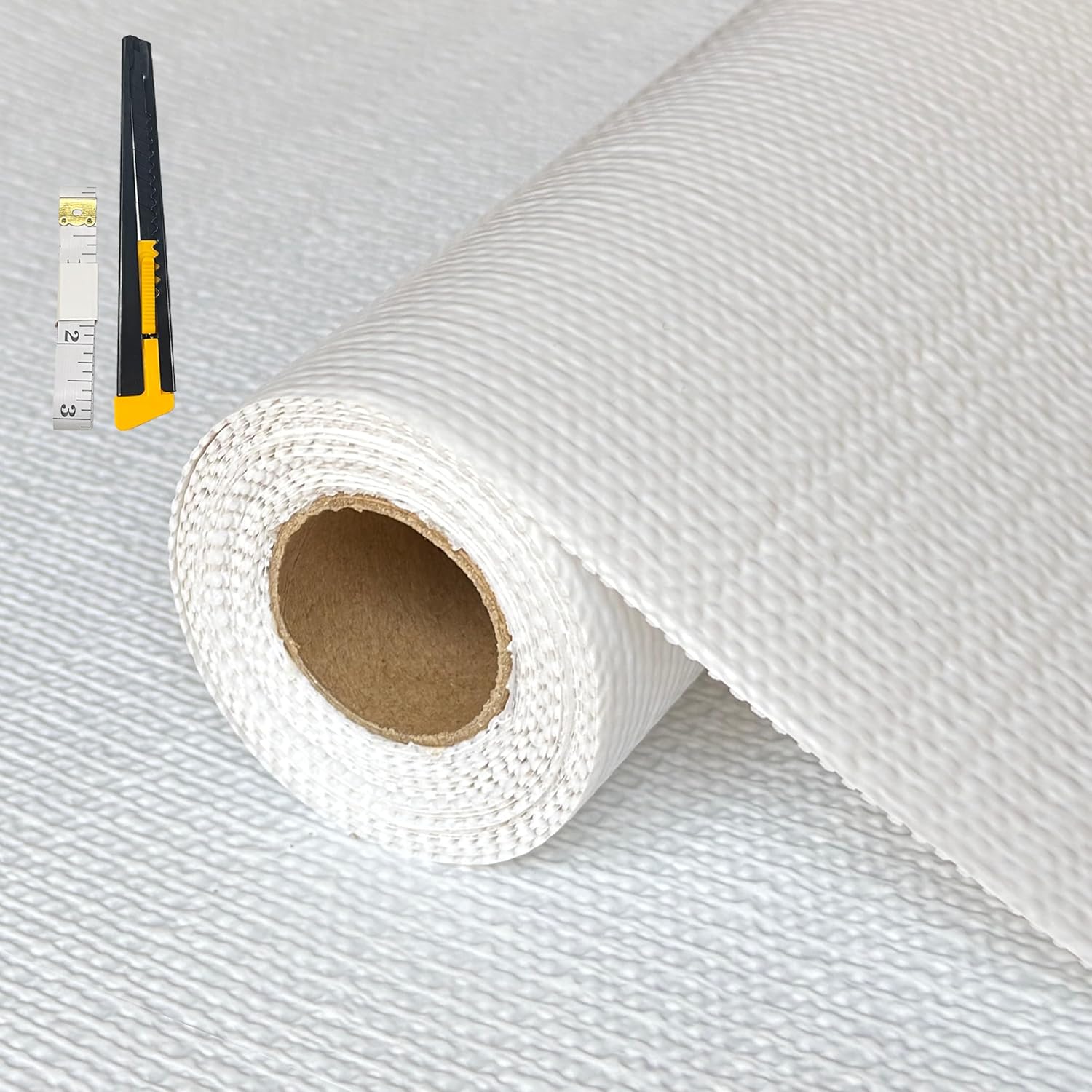 Niviy Shelf Drawer and Cabinet Liner for Kitchen, 23.6in x 10FT Waterproof Washable Shelf Liners for Cabinets Non-Adhesive Thickened with Knife and Tape Measure, Easy to Clean, White