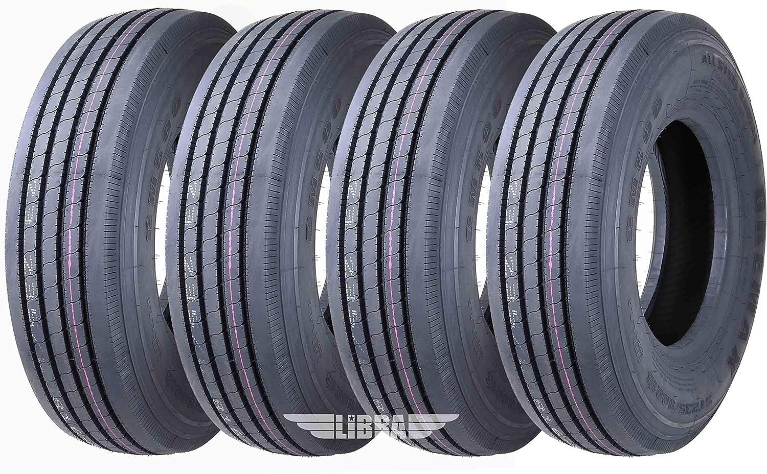 Set 4 Heavy Duty All Steel Trailer Tires 225/75R15 14 Ply 124/121M 11150