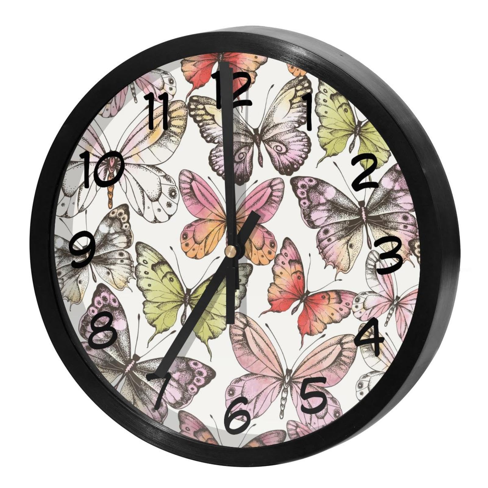 Horloge murale silencieuse ronde pour maison et cuisine à piles