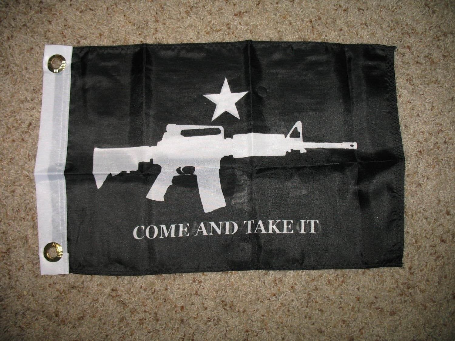 Nra Ar-15 M4 Black Come And Take It Double Sided 2Ply Boat Car Bike Flag