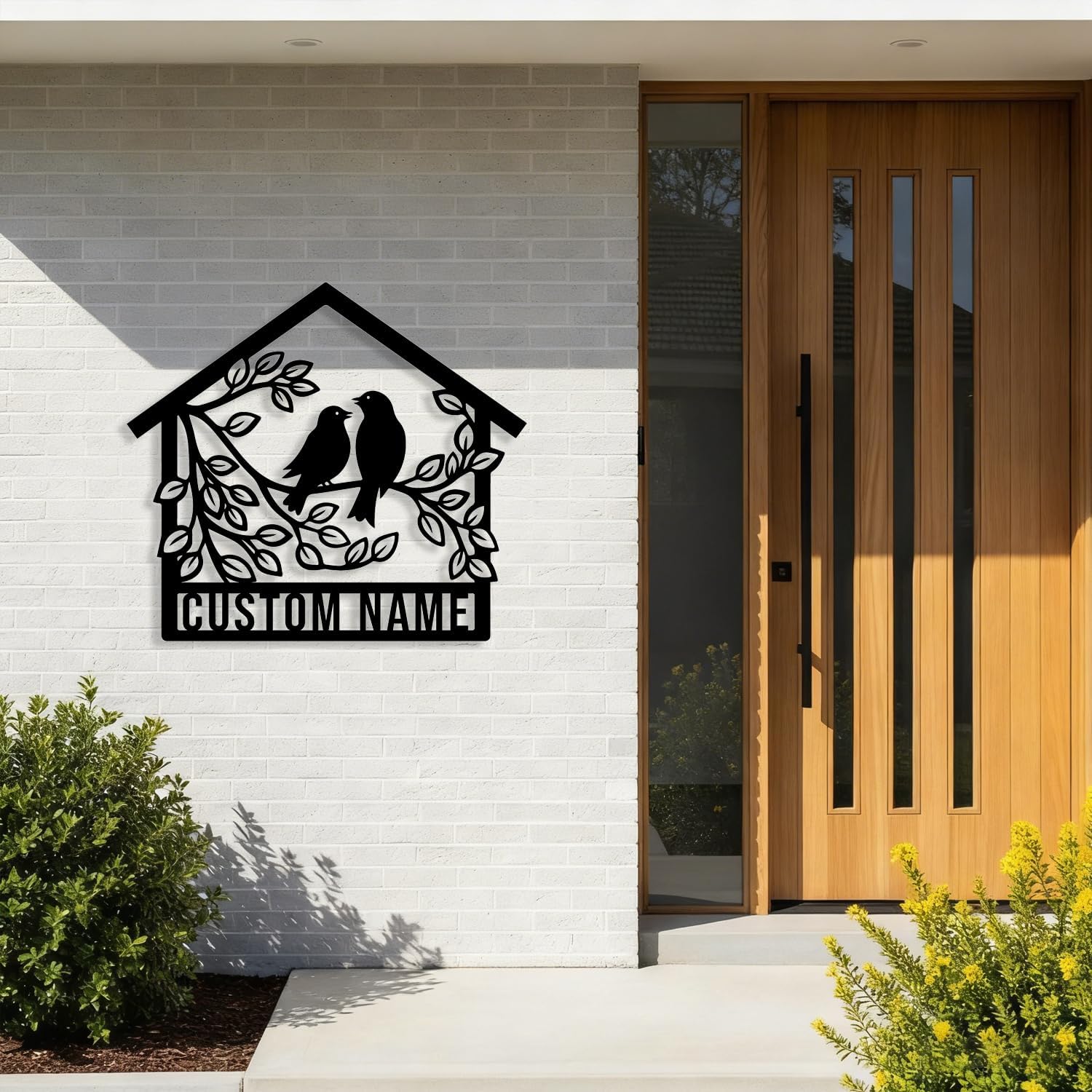 Custom Birdhouse Metal Sign,Personalized Garden Name Wall Art, Rustic Cabin Decor,Backyard Patio Yard Plaque,Farmhouse Wall Decor,Custom Address Sign (Style-4)