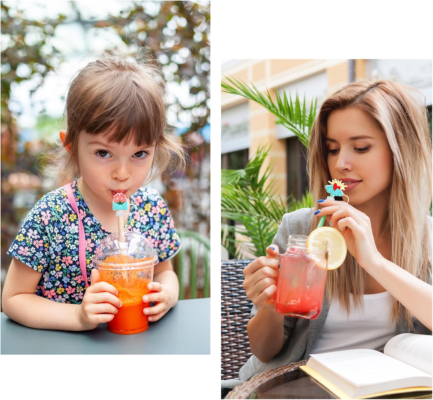 10PCS Silicone Straw Cover Cap for 30&40 Oz Tumbler, Reusable Drinking Straw Topper Compatible with Stanley for 10 mm Drinking Straw Topper (Valentine's Day) - Image 3