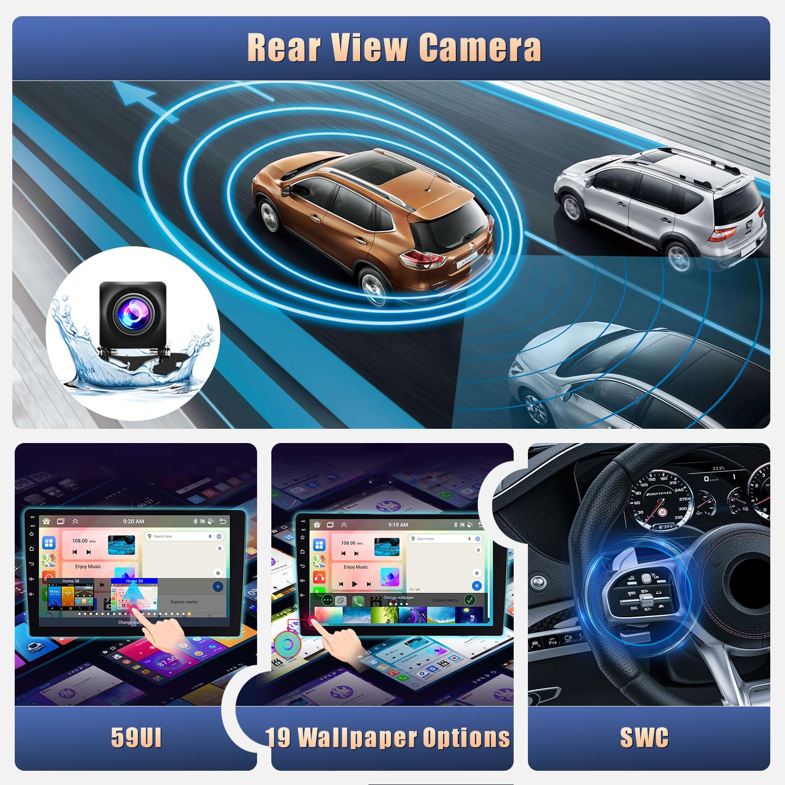 Autoradio Android 9" Pour Peugeot 207 (2006-2010) - 8 Cœurs, 4Go/64Go, DSP, CarPlay/Android Auto Sans Fil | Écran Tactile, GPS, Caméra Recul Incluse | Hikity