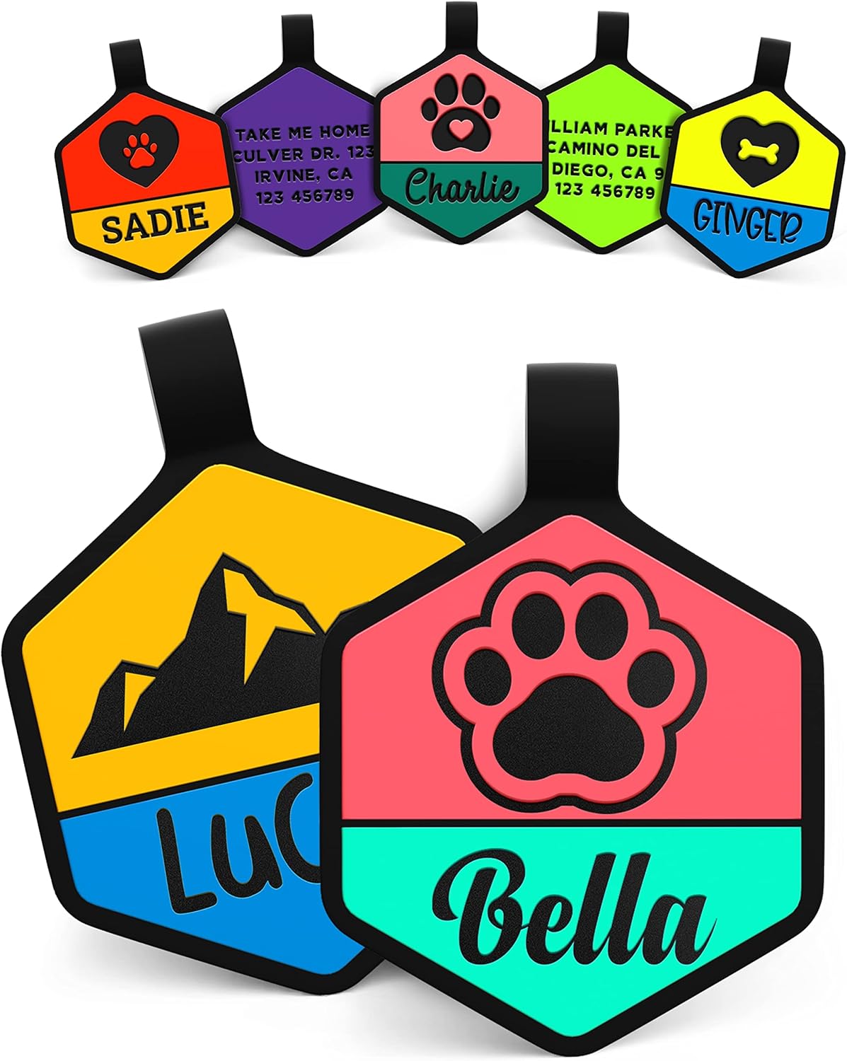 Dog Tags Engraved for Pets, Deep Engraved Silicone, Double