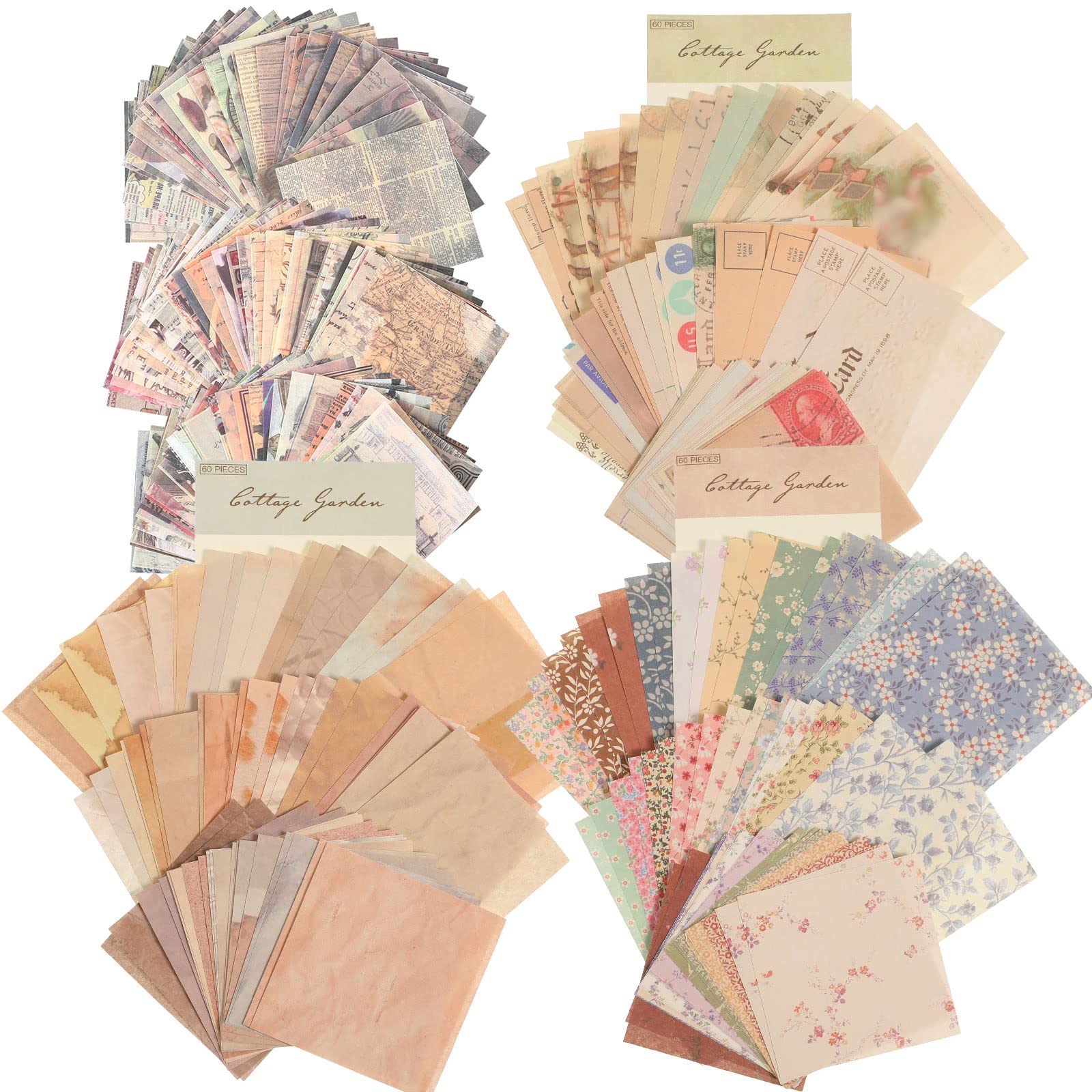 Amazon.com: 580 Sheets Journaling Supplies Vintage Scrapbook Paper Junk  Paper Supplies Aesthetic Decorative Paper for Writing Drawing DIY Crafting Card  Making