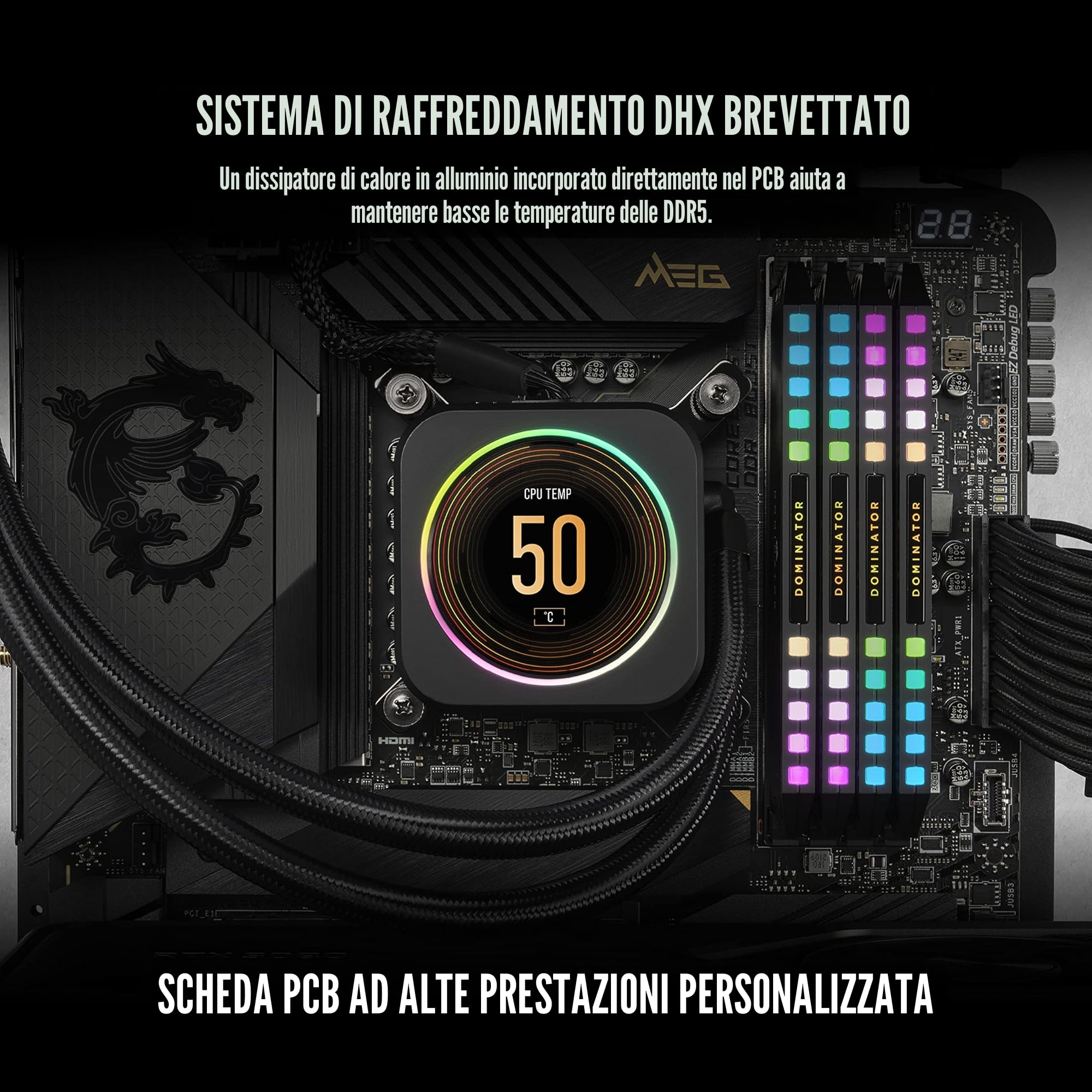 CORSAIR DOMINATOR PLATINUM RGB DDR5 RAM 32GB (2x16GB) 6000MHz CL36 Intel XMP Compatibile ICUE Memoria Per Computer - Nero (CMT32GX5M2X6000C36)