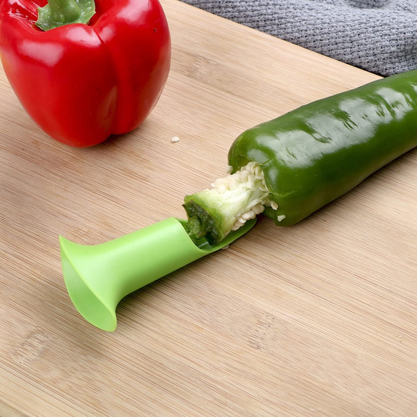 Pelador de Verduras Corer Slicer Removedor de Semillas Jalapeno Corer Bell Pepper Chili Pepper Cutter Pelador de Frutas Herramientas de Cocina Pelador
