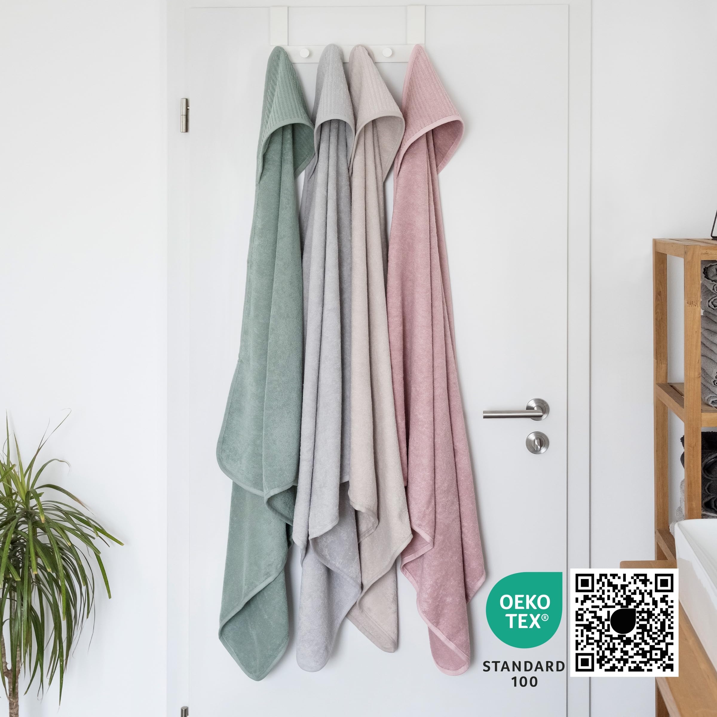 Ehrenkind® Kapuzenhandtuch | Babyhandtuch mit Kapuze aus kuschelig weicher Bio-Baumwolle | Badetuch in 100x100 cm | Beige | Badehandtuch Kinder | Baby Erstausstattung Neugeborene oder Baby Geschenk