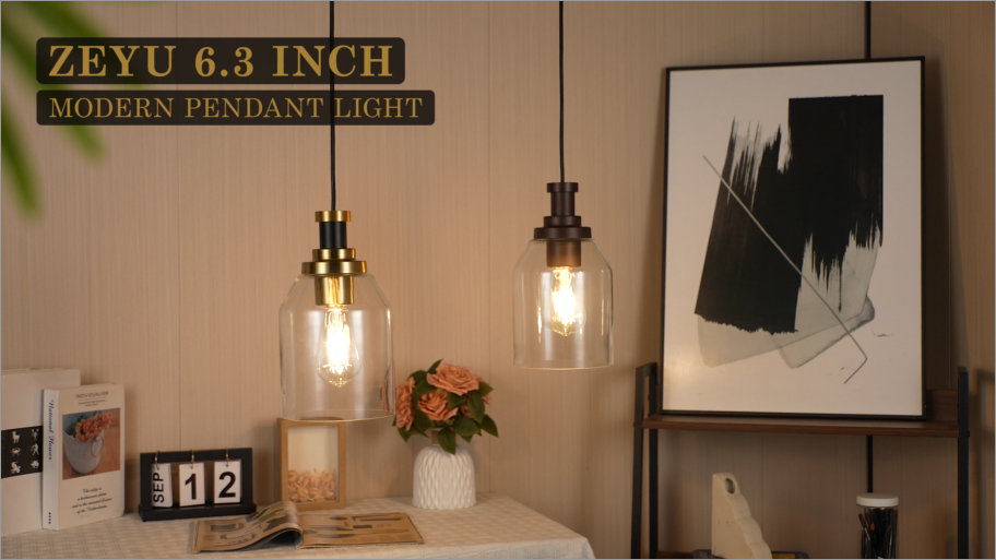 zeyu 1-Light Pendant Light Fixtures for Kitchen Bedroom, Farmhouse
