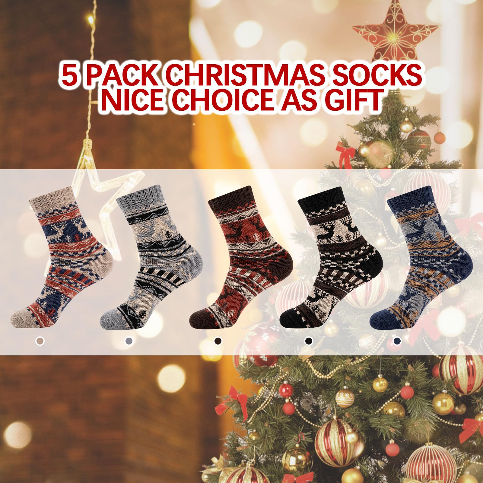 COOVAN Calcetines de lana para hombre, cálidos, de invierno, térmicos, gruesos, para clima frío, calcetines cómodos