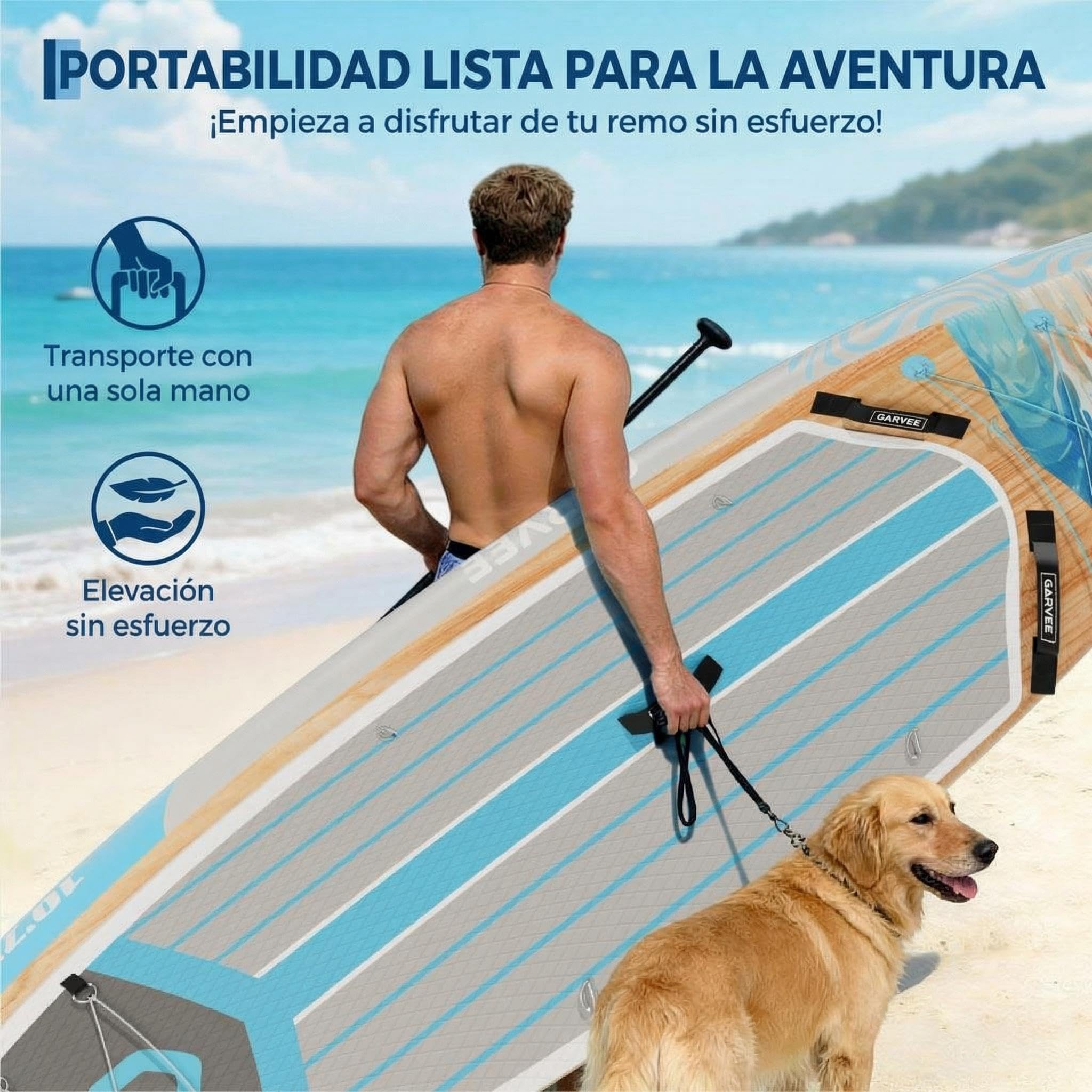 Tabla Paddle Surf Hinchable, Estable, Antideslizante, Excelente Flotabilidad, Carga 204KG, para Principiantes y Yoga Acuático, con Remo, Mochila, Bomba, Aleta Equilibrada, 335 x 86 x 15 cm