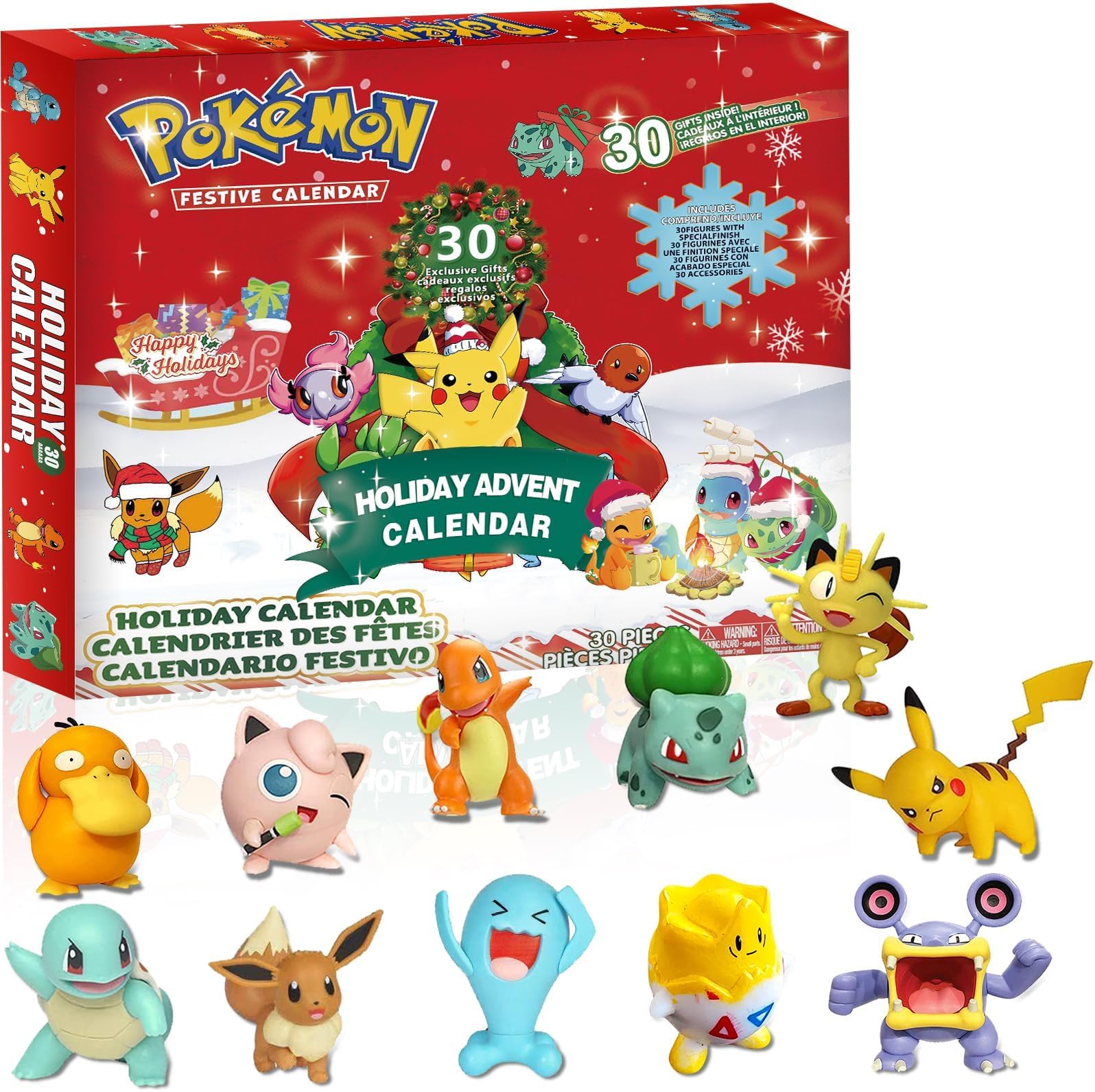 Holiday Advent Calendar 2023, 30 Surprise Holiday Gifts, Countdown to New Year and Christmas,Christmas Gifts for Kids, Poke Toys for 6 7 8 9 Year Old Boys Girls.