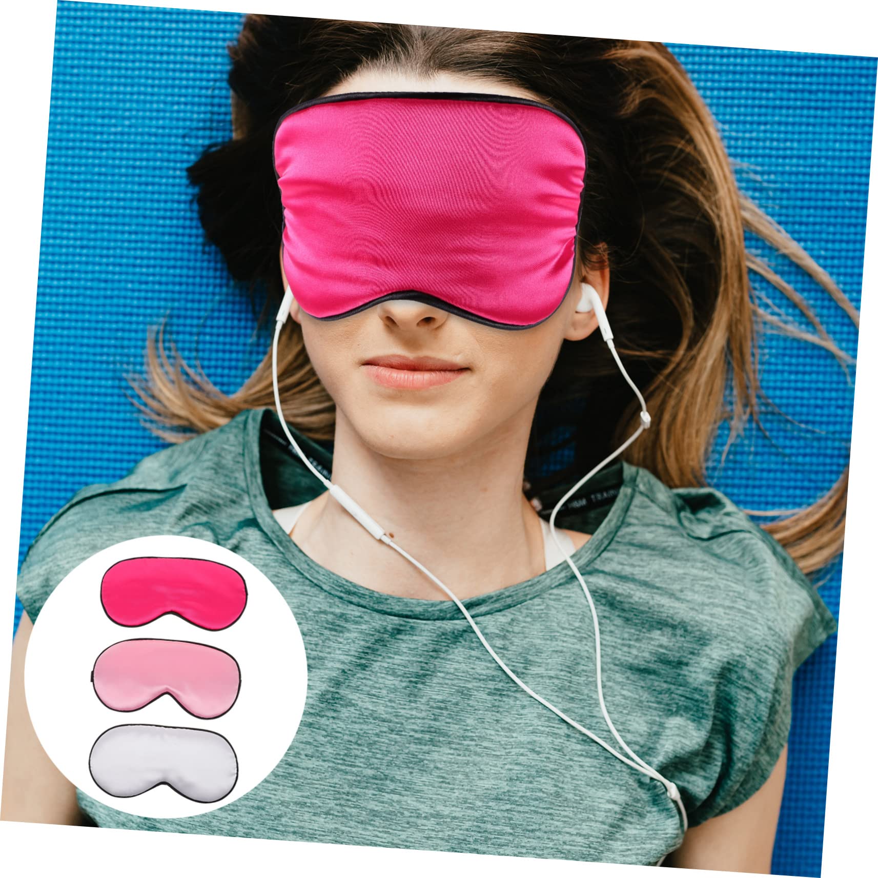 FRCOLOR 12pezzi Maschera Per Occhi Seta Artificiale Leggera Per Dormire Viaggi e Relax Colori e Protezione Totale Dalla Luce