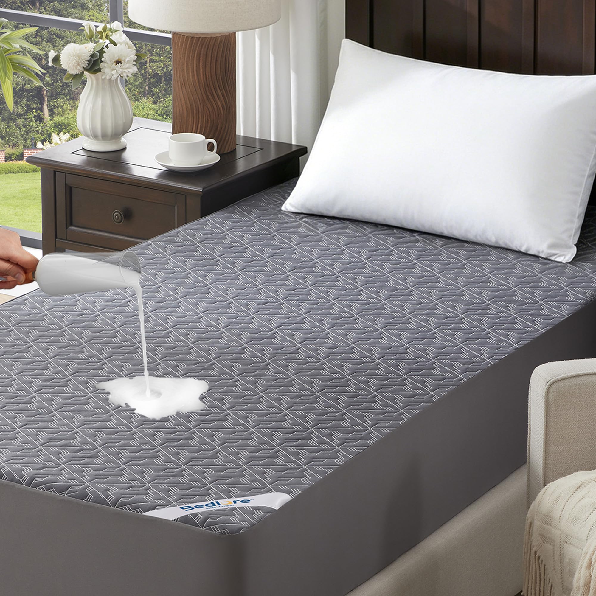 BEDLORE Single mattress Protector waterproof, Soft Bamboo Mattress Cover