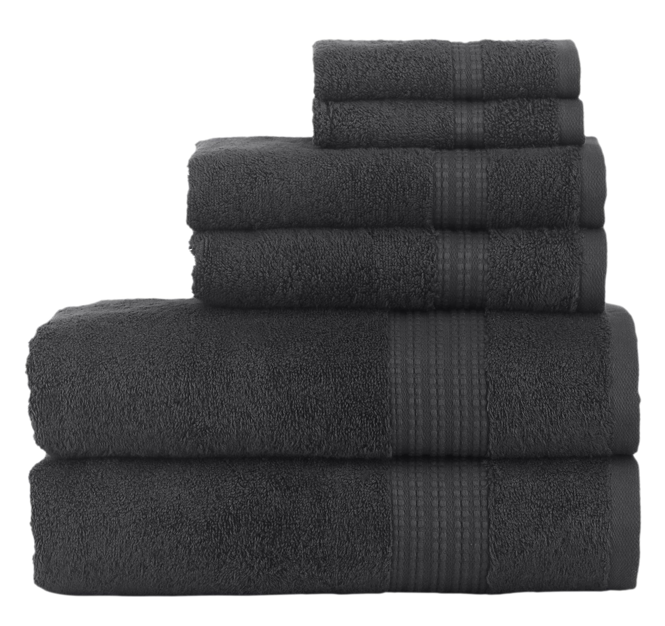 Nine West Luxury 6 Piece Towel Set 100 Turkish Cotton Terry Cloth Quick Drying Highly Absorbent Comfy Includes