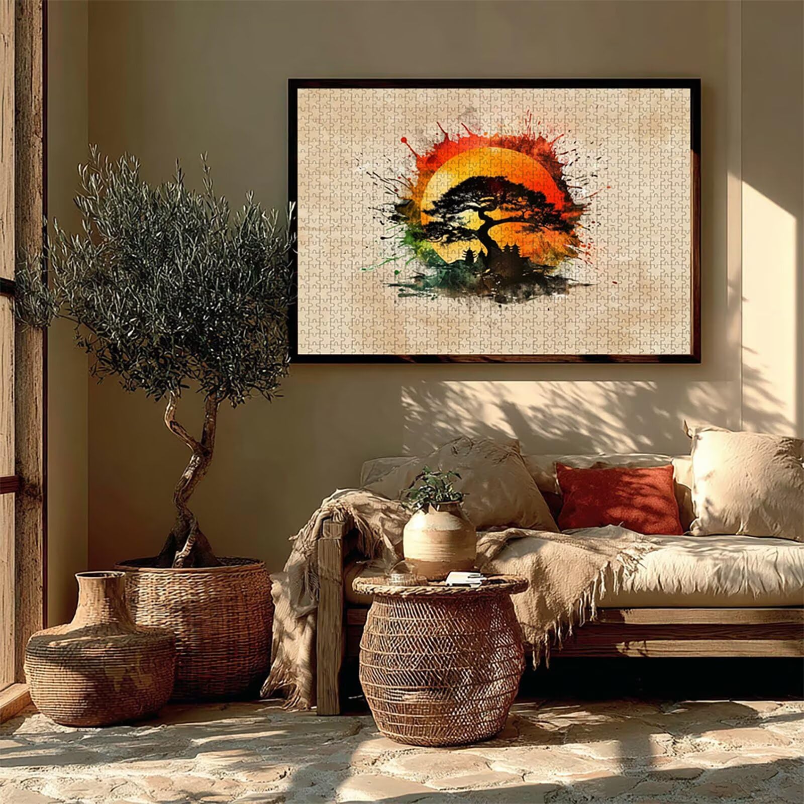 Puzzle 5000 elementów dla dorosłych drzewo, drewniane puzzle, 155 x 104 cm, części ściśle do siebie pasują, dla mężczyzn, kobiet, starszych seniorów, relaks i odstresowanie, prezenty, dekoracja